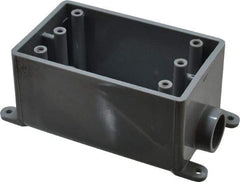Thomas & Betts - 1 Gang, (2) 1/2" Knockouts, PVC Rectangle Junction Box - 144.78mm Overall Height x 71.1mm Overall Width x 61.5mm Overall Depth, Weather Resistant - Apex Tool & Supply