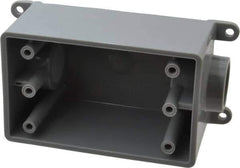 Thomas & Betts - 1 Gang, (2) 3/4" Knockouts, PVC Rectangle Junction Box - 144.78mm Overall Height x 71.1mm Overall Width x 61.5mm Overall Depth, Weather Resistant - Apex Tool & Supply