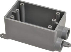Thomas & Betts - 1 Gang, (2) 1/2" Knockouts, PVC Rectangle Junction Box - 115.3mm Overall Height x 98.4mm Overall Width x 61.5mm Overall Depth, Weather Resistant - Apex Tool & Supply