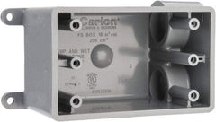 Thomas & Betts - 1 Gang, (2) 3/4" Knockouts, PVC Rectangle Junction Box - 115.3mm Overall Height x 98.4mm Overall Width x 61.5mm Overall Depth, Weather Resistant - Apex Tool & Supply