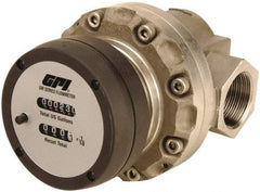 GPI - 1/2" FNPT Port Oval Gear Flowmeter - 800 Max psi, 0.3 to 7.9 GPM, Stainless Steel - Apex Tool & Supply