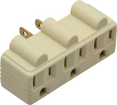 Pass & Seymour - 1 Outlet, 125 Volt, 15 Amp, Ivory, Single to Triple Electrical Outlet Adapter - 5-15P NEMA Configuration, 3-1/4 Inch Long, cULus, UL Listed - Apex Tool & Supply