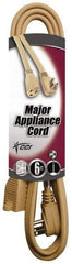 Southwire - 6', 14/3 Gauge/Conductors, Beige Indoor Extension Cord - 1 Receptacle, 15 Amps, 125 Volts, UL SPT-3, NEMA 5-15R - Apex Tool & Supply