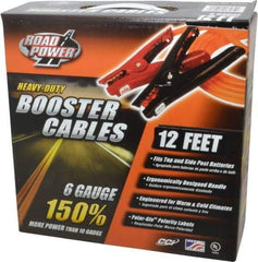 Southwire - 12 Ft. Long, 300 Amperage Rating, Insulated No Shock Sidekick Clamp - Orange, 6 Wire Guage - Apex Tool & Supply
