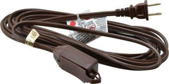 Southwire - 15', 16/2 Gauge/Conductors, Brown Indoor Extension Cord - 1 Receptacle, 13 Amps, 125 VAC, UL SPT-2, NEMA 1-15P, 1-15R x 3 - Apex Tool & Supply