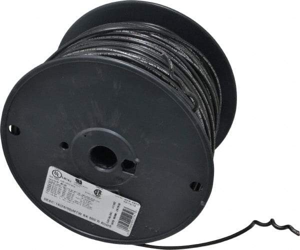 Southwire - 16 AWG, 26 Strand, Black Machine Tool Wire - PVC, Acid, Moisture and Oil Resistant, 500 Ft. Long - Apex Tool & Supply