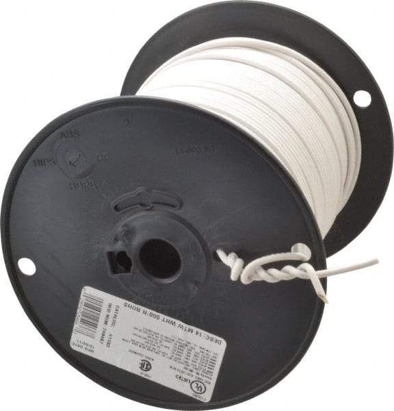Southwire - 14 AWG, 41 Strand, White Machine Tool Wire - PVC, Acid, Moisture and Oil Resistant, 500 Ft. Long - Apex Tool & Supply
