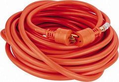 Southwire - 50', 12/3 Gauge/Conductors, Orange Indoor & Outdoor Extension Cord - 1 Receptacle, 15 Amps, 125 VAC, UL STW, NEMA 5-15P, 5-15R - Apex Tool & Supply