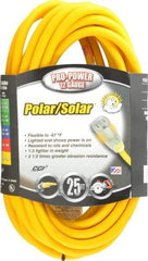 Southwire - 25', 12/3 Gauge/Conductors, Yellow Outdoor Extension Cord - 1 Receptacle, 15 Amps, 125 VAC, UL SJEOOW, NEMA 5-15P, 5-15R - Apex Tool & Supply