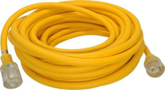 Southwire - 50', 10/3 Gauge/Conductors, Yellow Outdoor Extension Cord - 1 Receptacle, 15 Amps, 125 VAC, UL SJEOOW, NEMA 5-15P, 5-15R - Apex Tool & Supply