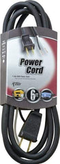 Southwire - 6', 16/2 Gauge/Conductors, Black Outdoor Replacement Cord - 1 Receptacle, 13 Amps, 125 VAC, UL SJEOOW, NEMA 1-15P - Apex Tool & Supply