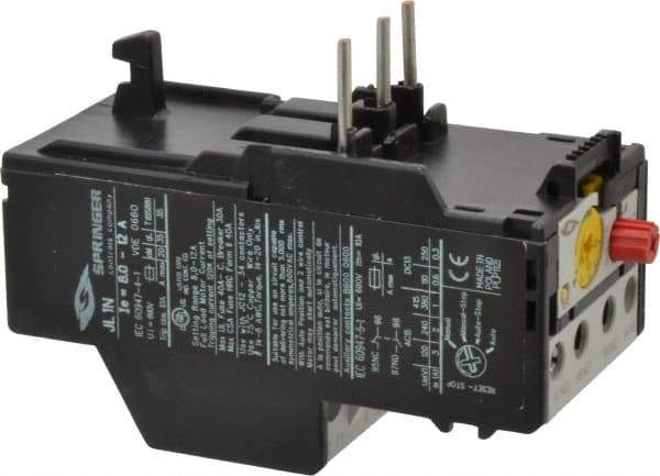 Springer - 8 to 12 Amp, IEC Overload Relay - Trip Class 10, For Use with 9-32A JC Contactors - Apex Tool & Supply