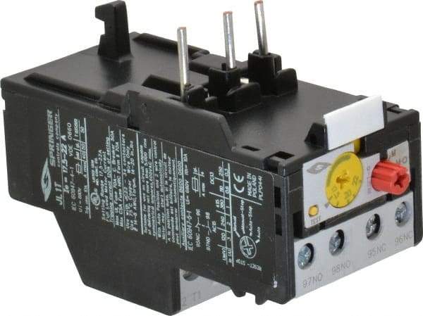 Springer - 17.5 to 22 Amp, IEC Overload Relay - Trip Class 10, For Use with 9-32A JC Contactors - Apex Tool & Supply