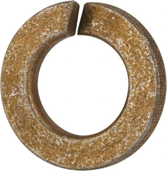 Value Collection - 7/16", 0.44" ID, 0.109" Thick Split Lock Washer - Grade 8 Spring Steel, Zinc Yellow Dichromate Finish, 0.44" Min ID, 0.45" Max ID, 0.776" Max OD - Apex Tool & Supply