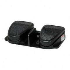 LINEMASTER - 2 Treadles, 20 Amp, 1 hp, Momentary (MO), SPDT, Electric Foot Switch - 1 NEMA Rated, IP20, Cast Iron, 8-1/2" Long x 8.38" Wide x 1-3/4" High - Apex Tool & Supply