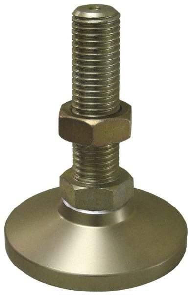 Gibraltar - 1/4-20 Bolt Thread, Studded Pivotal Stud Mount Leveling Pad & Mount - 1,000 Max Lb Capacity, 1" Base Diam - Apex Tool & Supply