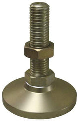 Gibraltar - 1/4-20 Bolt Thread, Studded Pivotal Stud Mount Leveling Pad & Mount - 1,000 Max Lb Capacity, 1" Base Diam - Apex Tool & Supply