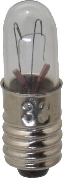 Value Collection - 1.12 Watt, 28 Volt, Incandescent Miniature & Specialty T1-3/4 Lamp - Midget Screw Base, 1 to 1.999 Equivalent Range, Warm (1,000 to 3,000), Dimmable, 1-1/4" OAL - Apex Tool & Supply