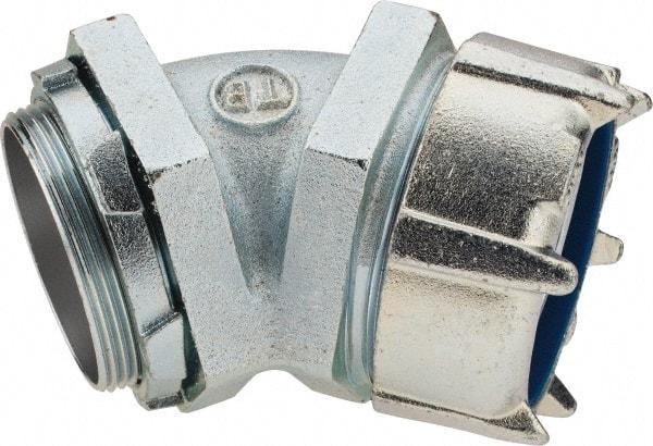 Thomas & Betts - 3" Trade, Malleable Iron Threaded Angled Liquidtight Conduit Connector - Noninsulated - Apex Tool & Supply