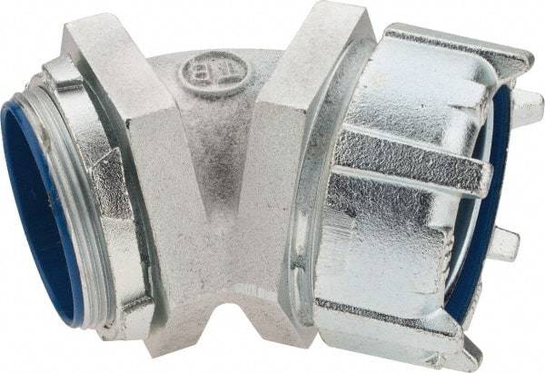 Thomas & Betts - 3" Trade, Malleable Iron Threaded Angled Liquidtight Conduit Connector - Insulated - Apex Tool & Supply