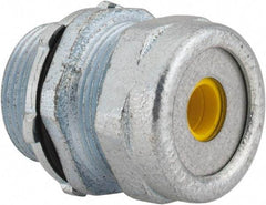 O-Z/Gedney - 0.1 to 0.2" Cable Capacity, Liquidtight, Straight Strain Relief Cord Grip - 5/8 NPT Thread, 1-1/4" Long, Iron - Apex Tool & Supply
