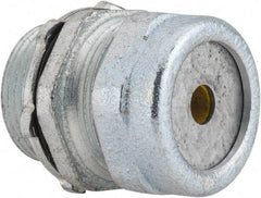 O-Z/Gedney - 0.2 to 0.3" Cable Capacity, Liquidtight, Straight Strain Relief Cord Grip - 5/8 NPT Thread, 1-1/4" Long, Iron - Apex Tool & Supply