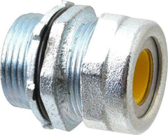 O-Z/Gedney - 1/2 to 0.6" Cable Capacity, Liquidtight, Straight Strain Relief Cord Grip - 1 NPT Thread, 1-1/4" Long, Iron - Apex Tool & Supply