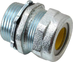 O-Z/Gedney - 0.6 to 0.7" Cable Capacity, Liquidtight, Straight Strain Relief Cord Grip - 1 NPT Thread, 1-1/4" Long, Iron - Apex Tool & Supply