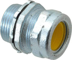 O-Z/Gedney - 0.7 to 0.8" Cable Capacity, Liquidtight, Straight Strain Relief Cord Grip - 1 NPT Thread, 1-1/4" Long, Iron - Apex Tool & Supply
