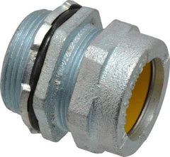 O-Z/Gedney - 1 to 1.2" Cable Capacity, Liquidtight, Straight Strain Relief Cord Grip - 1-1/4 NPT Thread, 1-3/8" Long, Iron - Apex Tool & Supply