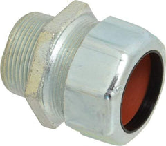 Thomas & Betts - 1-3/8 to 1.485" Cable Capacity, Liquidtight, Straight Strain Relief Cord Grip - 1-1/4 NPT Thread, 2-1/2" Long, Iron & Zinc - Apex Tool & Supply