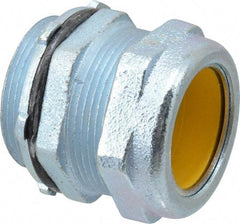 O-Z/Gedney - 1.2 to 1.4" Cable Capacity, Liquidtight, Straight Strain Relief Cord Grip - 1-1/2 NPT Thread, 1-9/16" Long, Iron - Apex Tool & Supply