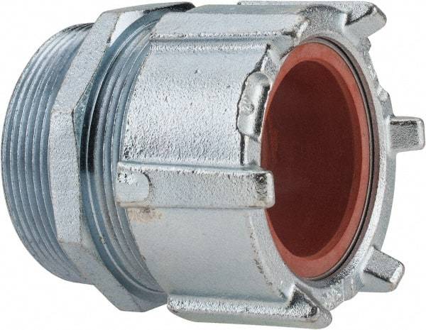 Thomas & Betts - 2-5/32 to 2.36" Cable Capacity, Liquidtight, Straight Strain Relief Cord Grip - 3 NPT Thread, 4-1/4" Long, Iron & Zinc - Apex Tool & Supply