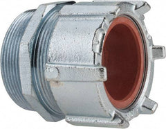 Thomas & Betts - 2-5/32 to 2.36" Cable Capacity, Liquidtight, Straight Strain Relief Cord Grip - 3 NPT Thread, 4-1/4" Long, Iron & Zinc - Apex Tool & Supply