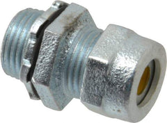 O-Z/Gedney - 0.2 to 0.3" Cable Capacity, Liquidtight, Straight Strain Relief Cord Grip - 1/2 NPT Thread, 1-1/8" Long, Iron - Apex Tool & Supply