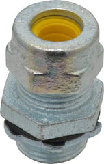 O-Z/Gedney - 0.3 to 0.4" Cable Capacity, Liquidtight, Straight Strain Relief Cord Grip - 1/2 NPT Thread, 1-1/8" Long, Iron - Apex Tool & Supply