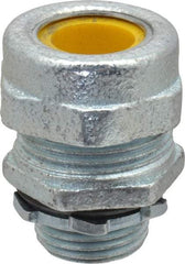 O-Z/Gedney - 0.455 to 0.555" Cable Capacity, Liquidtight, Straight Strain Relief Cord Grip - 1/2 NPT Thread, 1-3/16" Long, Iron - Apex Tool & Supply