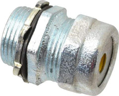 O-Z/Gedney - 0.2 to 0.3" Cable Capacity, Liquidtight, Straight Strain Relief Cord Grip - 3/4 NPT Thread, 1-3/16" Long, Iron - Apex Tool & Supply