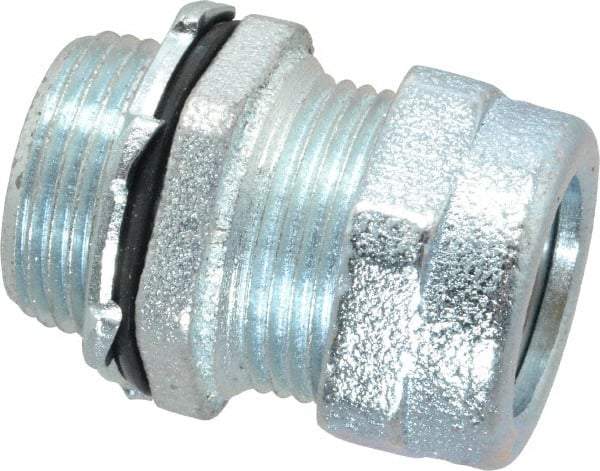 O-Z/Gedney - 0.3 to 0.4" Cable Capacity, Liquidtight, Straight Strain Relief Cord Grip - 3/4 NPT Thread, 1-3/16" Long, Iron - Apex Tool & Supply