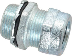 O-Z/Gedney - 0.3 to 0.4" Cable Capacity, Liquidtight, Straight Strain Relief Cord Grip - 3/4 NPT Thread, 1-3/16" Long, Iron - Apex Tool & Supply