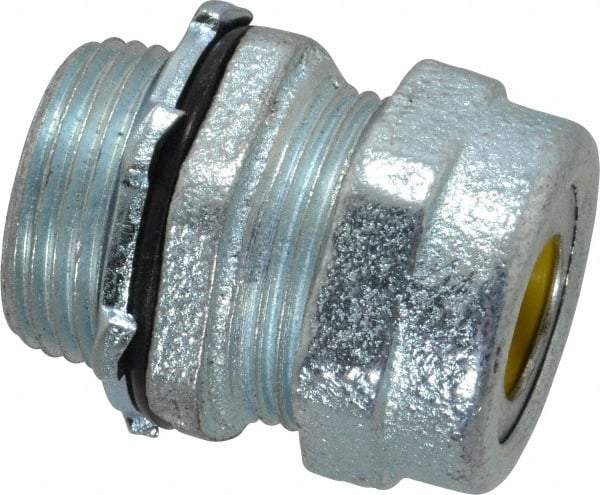 O-Z/Gedney - 0.4 to 1/2" Cable Capacity, Liquidtight, Straight Strain Relief Cord Grip - 3/4 NPT Thread, 1-3/16" Long, Iron - Apex Tool & Supply
