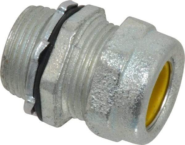 O-Z/Gedney - 1/2 to 0.6" Cable Capacity, Liquidtight, Straight Strain Relief Cord Grip - 3/4 NPT Thread, 1-3/16" Long, Iron - Apex Tool & Supply