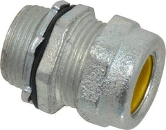 O-Z/Gedney - 1/2 to 0.6" Cable Capacity, Liquidtight, Straight Strain Relief Cord Grip - 3/4 NPT Thread, 1-3/16" Long, Iron - Apex Tool & Supply