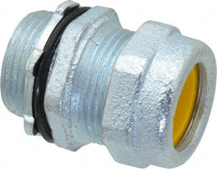 O-Z/Gedney - 0.6 to 0.7" Cable Capacity, Liquidtight, Straight Strain Relief Cord Grip - 3/4 NPT Thread, 1-3/16" Long, Iron - Apex Tool & Supply