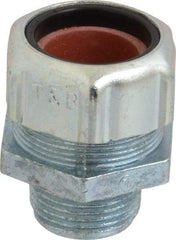 Thomas & Betts - 0.8 to 0.9" Cable Capacity, Liquidtight, Straight Strain Relief Cord Grip - 3/4 NPT Thread, 1-15/16" Long, Iron & Zinc - Apex Tool & Supply