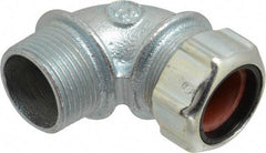 Thomas & Betts - 3/4 to 7/8" Cable Capacity, Liquidtight, Elbow Strain Relief Cord Grip - 1 NPT Thread, Iron - Apex Tool & Supply