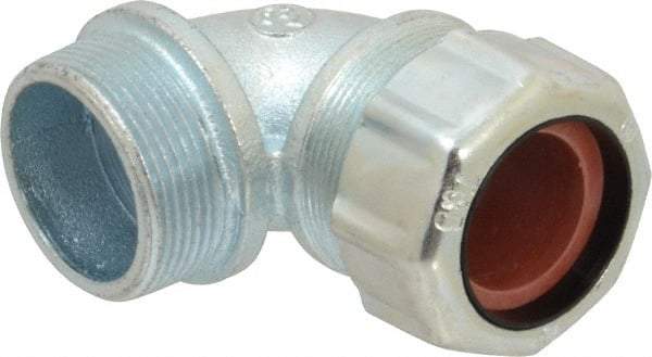 Thomas & Betts - 1 to 1-3/16" Cable Capacity, Liquidtight, Elbow Strain Relief Cord Grip - 1-1/2 NPT Thread, Iron - Apex Tool & Supply