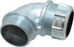 Thomas & Betts - 1-3/8 to 1-5/8" Cable Capacity, Liquidtight, Elbow Strain Relief Cord Grip - 2 NPT Thread, Iron - Apex Tool & Supply