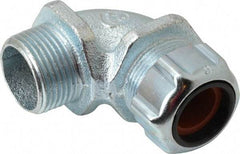 Thomas & Betts - 1/2 to 5/8" Cable Capacity, Liquidtight, Elbow Strain Relief Cord Grip - 3/4 NPT Thread, Iron - Apex Tool & Supply