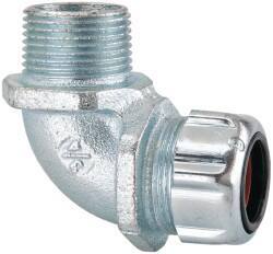 Thomas & Betts - 0.62 to 3/4" Cable Capacity, Liquidtight, Elbow Strain Relief Cord Grip - 3/4 NPT Thread, Iron - Apex Tool & Supply